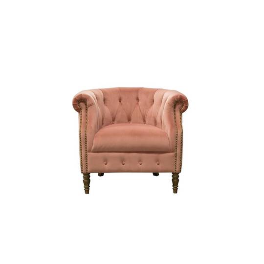 A&J Jude Chair Velvet - Plush Rose
